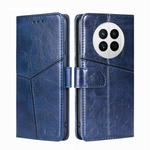 For Huawei Mate 50 Geometric Stitching Leather Phone Case(Blue)