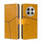 For Huawei Mate 50 Pro Geometric Stitching Leather Phone Case(Yellow)