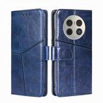 For Huawei Mate 50 Pro Geometric Stitching Leather Phone Case(Blue)
