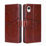 For Samsung Galaxy A23e/A22e Geometric Stitching Leather Phone Case(Dark Brown)
