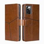 For ZTE Blade A72 5G Geometric Stitching Leather Phone Case(Light Brown)