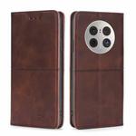 For Huawei Mate 50 Pro Cow Texture Magnetic Horizontal Flip Leather Phone Case(Dark Brown)