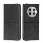 For Huawei Mate 50 Pro Cow Texture Magnetic Horizontal Flip Leather Phone Case(Black)