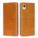 For Samsung Galaxy A23e/A22e Cow Texture Magnetic Horizontal Flip Leather Phone Case(Light Brown)