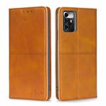 For ZTE Blade A72 5G Cow Texture Magnetic Horizontal Flip Leather Phone Case(Light Brown)