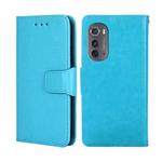 For Motorola Edge 2022 Crystal Texture Leather Phone Case(Sky Blue)