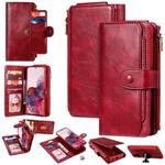 For Galaxy S20 Multifunctional Retro Detachable Magnetic Horizontal Flip Leather Case with Card Slots & Holder & Wallet & Photo Frame(Red)
