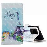 For Galaxy S20 Ultra 3D Pattern Magnetic Suction Horizontal Flip Leather Case with Holder & Card Slots & Wallet & Photo Holder(Iron Tower)