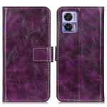 For Motorola Edge 30 Lite / Edge 30 Neo Retro Crazy Horse Texture Leather Phone Case(Purple)