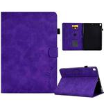 For iPad 10.2 / Air 10.5 2019 Embossed Smile Flip Tablet Leather Smart Case(Purple)