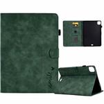 For iPad Air 2022 / 2020 10.9 Embossed Smile Flip Tablet Leather Smart Case(Green)