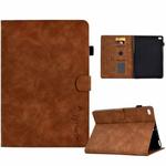 For iPad 9.7 2018&2017 / Air 2 / Air Embossed Smile Flip Tablet Leather Smart Case(Brown)