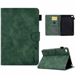 For iPad mini 5/4/3/2/1 Embossed Smile Flip Tablet Leather Smart Case(Green)