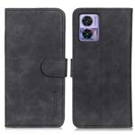 For Motorola Edge 30 Lite / Edge 30 Neo KHAZNEH Retro Texture Leather Phone Case(Black)