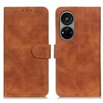 For ZTE Blade V40S KHAZNEH Retro Texture Leather Phone Case(Brown)