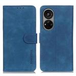 For ZTE Blade V40S KHAZNEH Retro Texture Leather Phone Case(Blue)