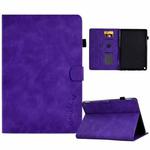 For Amazon Kindle Fire HD 10 2021 Embossed Smile Flip Tablet Leather Case(Purple)