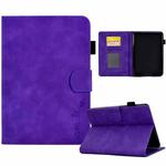 For Amazon Kindle Paperwhite 5 Embossed Smile Flip Tablet Leather Case(Purple)