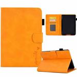 For Amazon Kindle Paperwhite 4/3/2/1 Embossed Smile Flip Tablet Leather Case(Khaki)