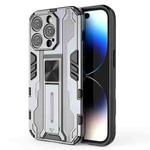 For iPhone 14 Pro Supersonic PC + TPU Holder Phone Case(Grey)