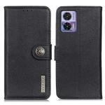For Motorola Edge 30 Lite / Edge 30 Neo KHAZNEH Cowhide Texture Leather Phone Case(Black)
