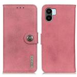 For Xiaomi Redmi A1 KHAZNEH Cowhide Texture Leather Phone Case(Pink)