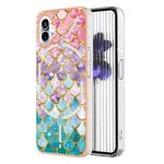 For Nothing Phone 1 Electroplating IMD TPU Phone Case with Ring(Colorful Scales)