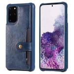 For Galaxy S20 Plus Shockproof Horizontal Flip Protective Case with Holder & Card Slots & Wallet & Photo Frame & Short Lanyard(Blue)
