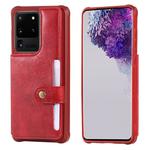 For Galaxy S20 Ultra Shockproof Horizontal Flip Protective Case with Holder & Card Slots & Wallet & Photo Frame & Short Lanyard(Red)