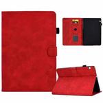 For Huawei MediaPad T5 Embossed Smile Flip Tablet Leather Case(Red)