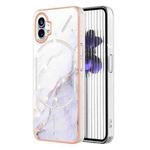 For Nothing Phone 1 Electroplating Marble Pattern IMD TPU Phone Case(White 006)