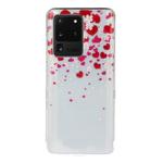 For Galaxy S20 Ultra Transparent TPU Mobile Phone Protective Case(Love-heart)