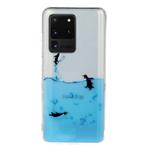 For Galaxy S20 Ultra Transparent TPU Mobile Phone Protective Case(Penguin)