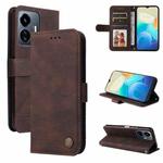 For vivo Y77 5G Skin Feel Life Tree Metal Button Leather Phone Case(Brown)