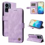For vivo Y77 5G Skin Feel Life Tree Metal Button Leather Phone Case(Purple)