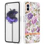 For Nothing Phone 1 Flowers and Plants Series IMD TPU Phone Case(Purple Peony)