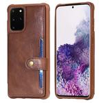 For Galaxy S20 Plus Shockproof Horizontal Flip Protective Case with Holder & Card Slots & Wallet & Photo Frame & Short + Long Lanyard(Coffee)