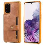 For Galaxy S20 Plus Shockproof Horizontal Flip Protective Case with Holder & Card Slots & Wallet & Photo Frame & Short + Long Lanyard(Brown)