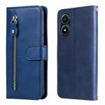For vivo Y02s Calf Texture Zipper Leather Phone Case(Blue)