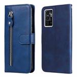 For vivo Y75 4G / S10e Calf Texture Zipper Leather Phone Case(Blue)