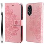 For vivo Y02s 7-petal Flowers Embossing Leather Phone Case(Rose Gold)