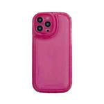 For iPhone 12 Lens Invisible Bracket TPU Phone Case(Rose Red)