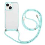 For iPhone 14 3 In 1 PC + TPU Transparent Phone Case(Mint Green)