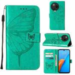 For Infinix Note 12 Pro 4G Embossed Butterfly Flip Leather Phone Case(Green)