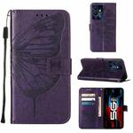 For Infinix Note 12 Pro 5G Embossed Butterfly Flip Leather Phone Case(Dark Purple)