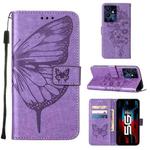For Infinix Note 12 Pro 5G Embossed Butterfly Flip Leather Phone Case(Purple)