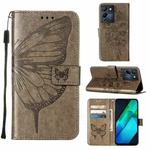 For Infinix Note 12 G96 Embossed Butterfly Flip Leather Phone Case(Grey)