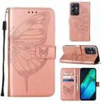 For Infinix Note 12i X6819 Embossed Butterfly Flip Leather Phone Case(Rose Gold)