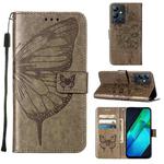 For Infinix Note 12i X6819 Embossed Butterfly Flip Leather Phone Case(Grey)