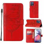 For Motorola Moto S30 Pro 5G Embossed Butterfly Flip Leather Phone Case(Red)